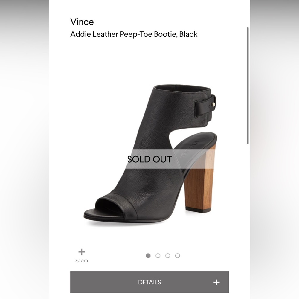 VINCE Addie leather peep-toe bootie